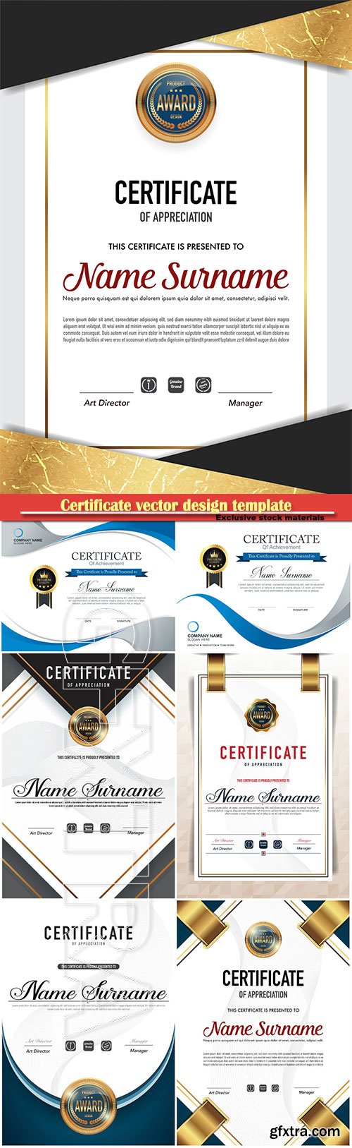 Certificate and vector diploma design template # 75