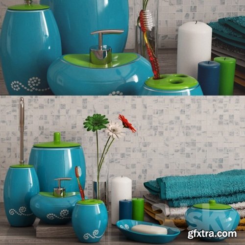 A set of bathroom accessories Primanova Maison Blue