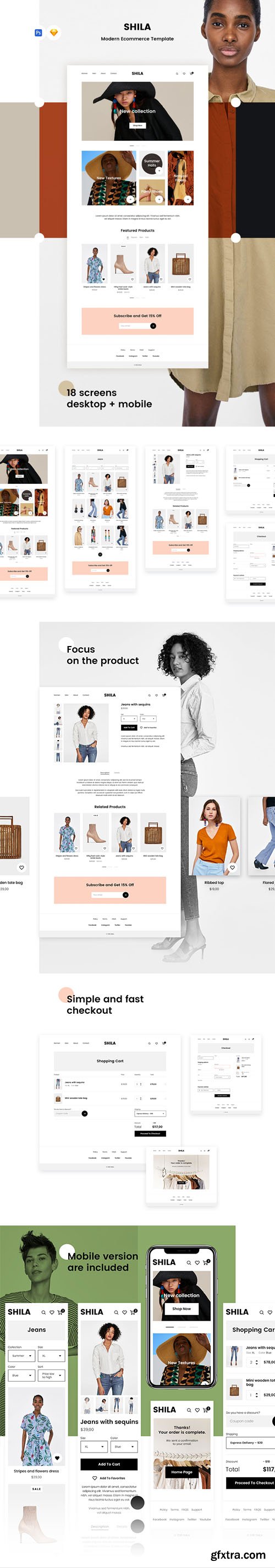 Shila Ecommerce Template - Modern e-commerce theme for Sketch & Photoshop