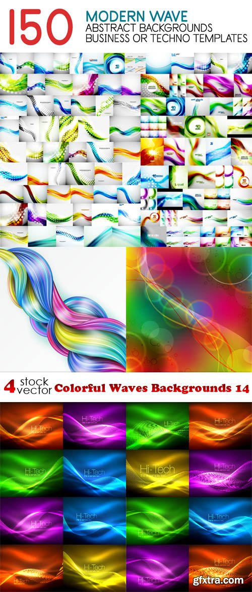 Vectors - Colorful Waves Backgrounds 14
