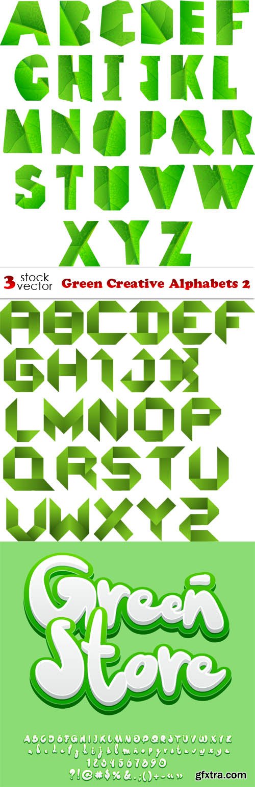 Vectors - Green Creative Alphabets 2