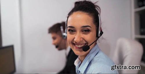Call Center Employees At Work - Stock Video 81739