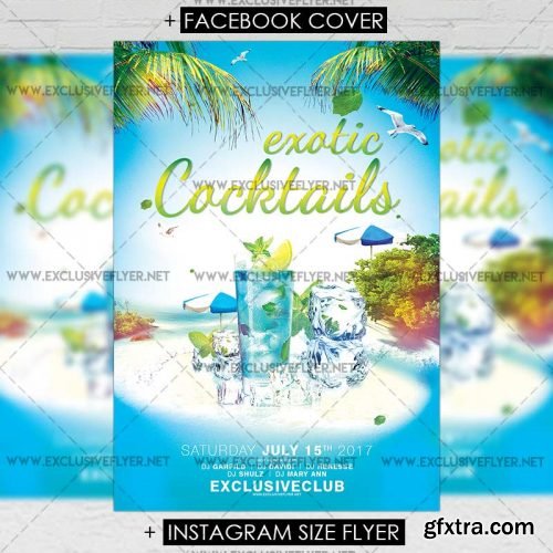 Exotic Cocktails – Premium A5 Flyer Template