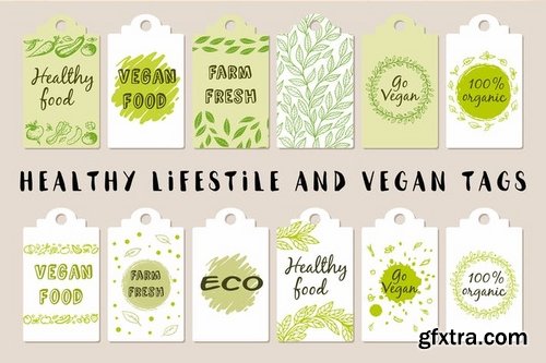 Healthy Lifestyle and Vegan Tags