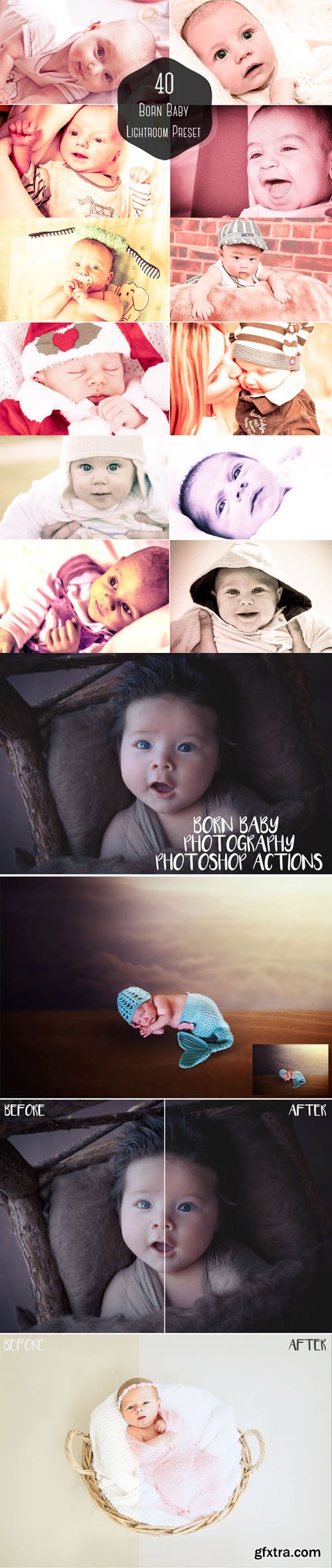 42 Born Baby Lightroom Presets & Photoshop Actions