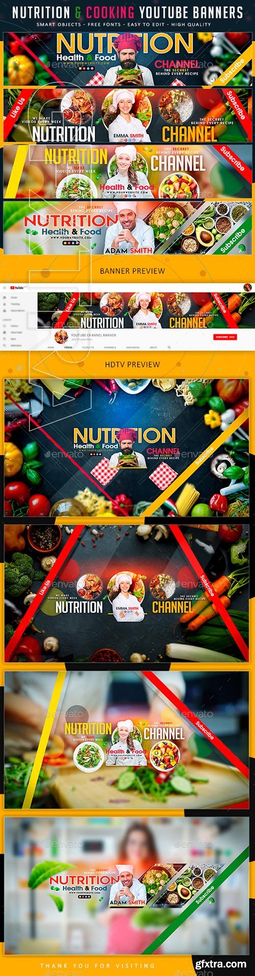 GraphicRiver - Nutrition & Cooking YouTube Banner 21925512