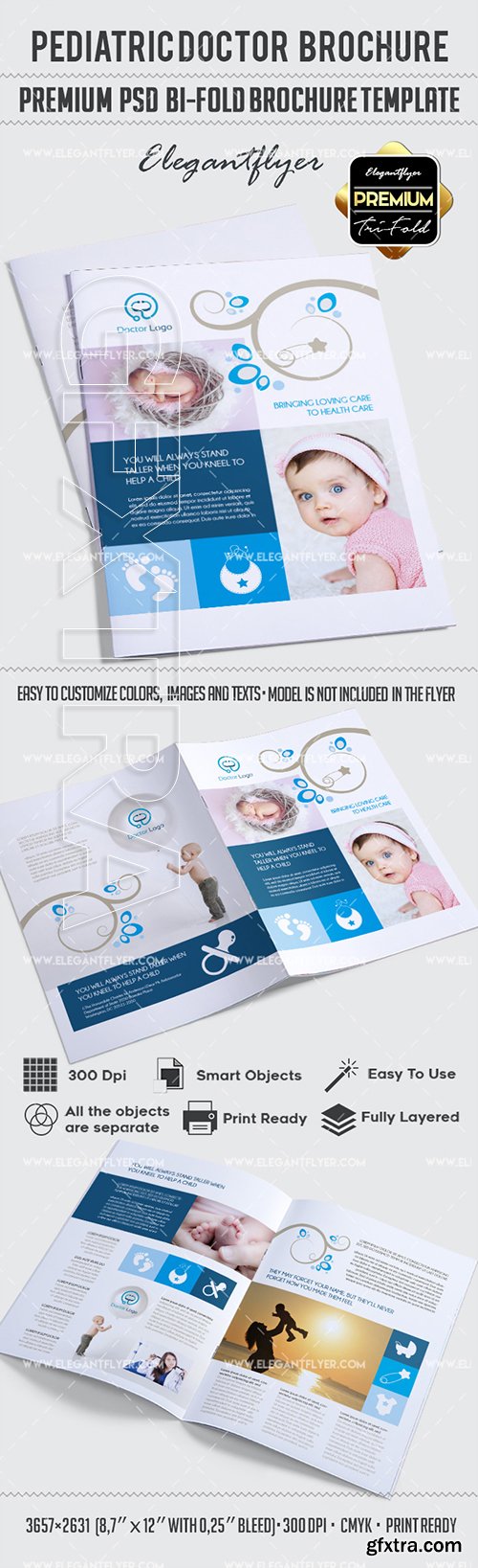 Pediatric Doctor – Bi-Fold Brochure PSD Template