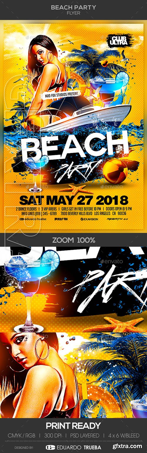 GraphicRiver - Beach Party Flyer 21960424