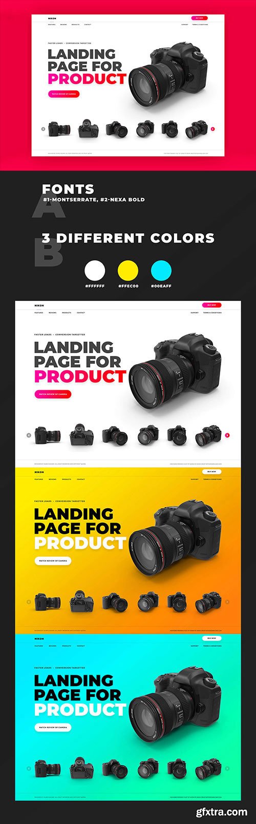 Product Landing Page Website PSD