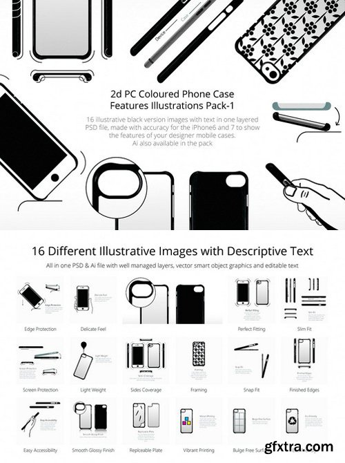 CM - 2D PC Phone Case Illustrations Set 1164947