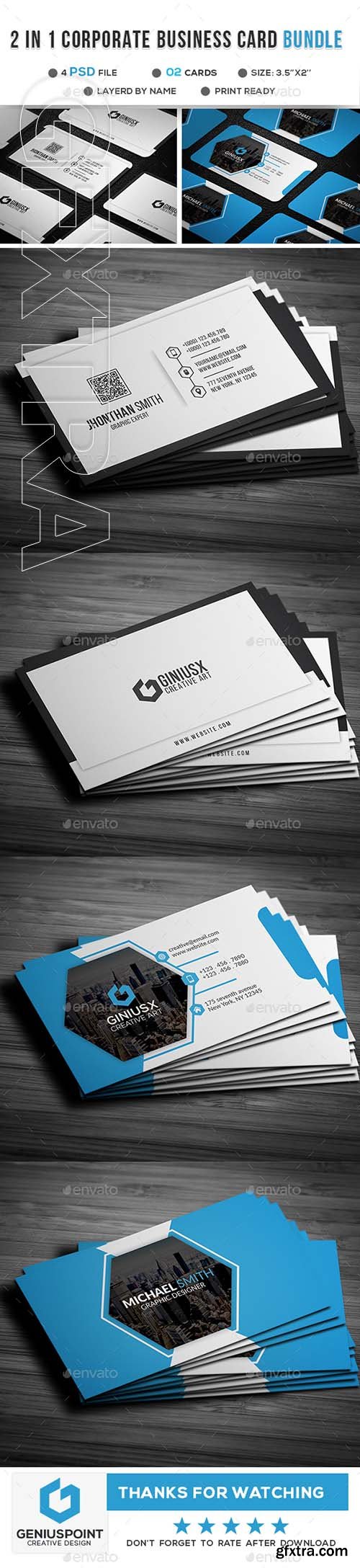 GraphicRiver - 2 in 1 Corporate Business Card 21889670