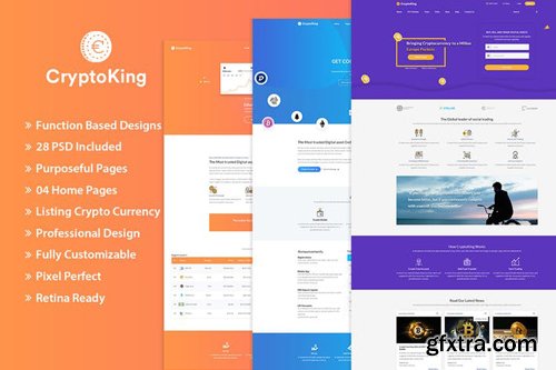 CryptoKing - Crypto Currency PSD Template