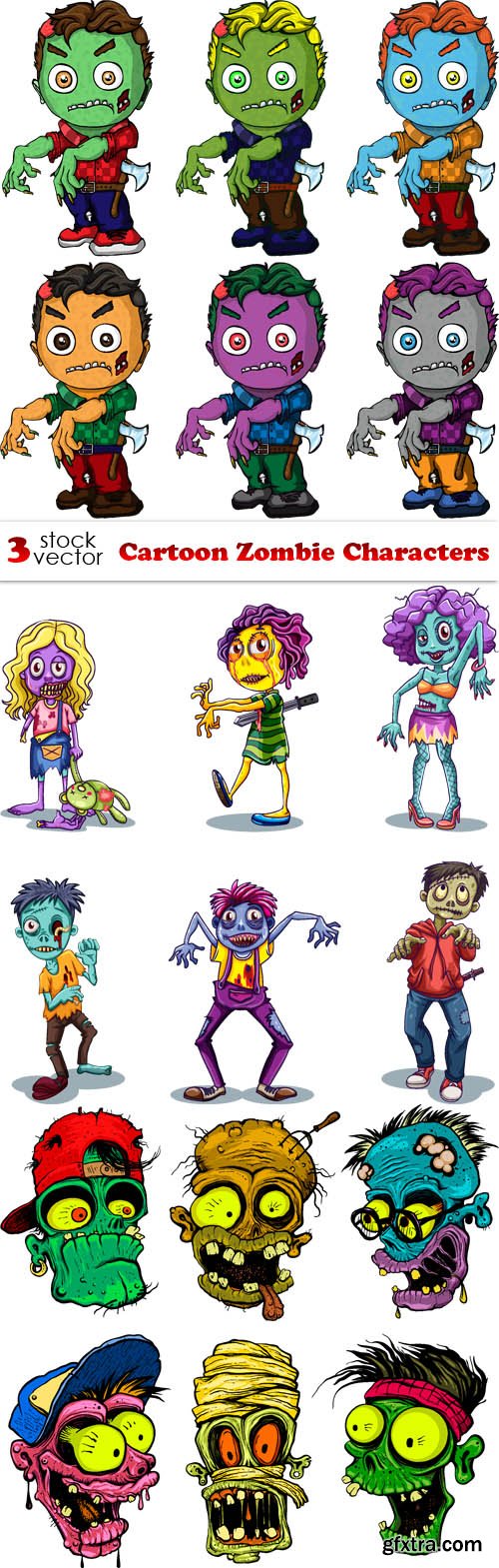 Vectors - Cartoon Zombie Characters