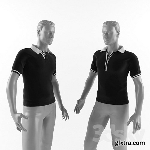 Two Polo Mannequin 3d Models