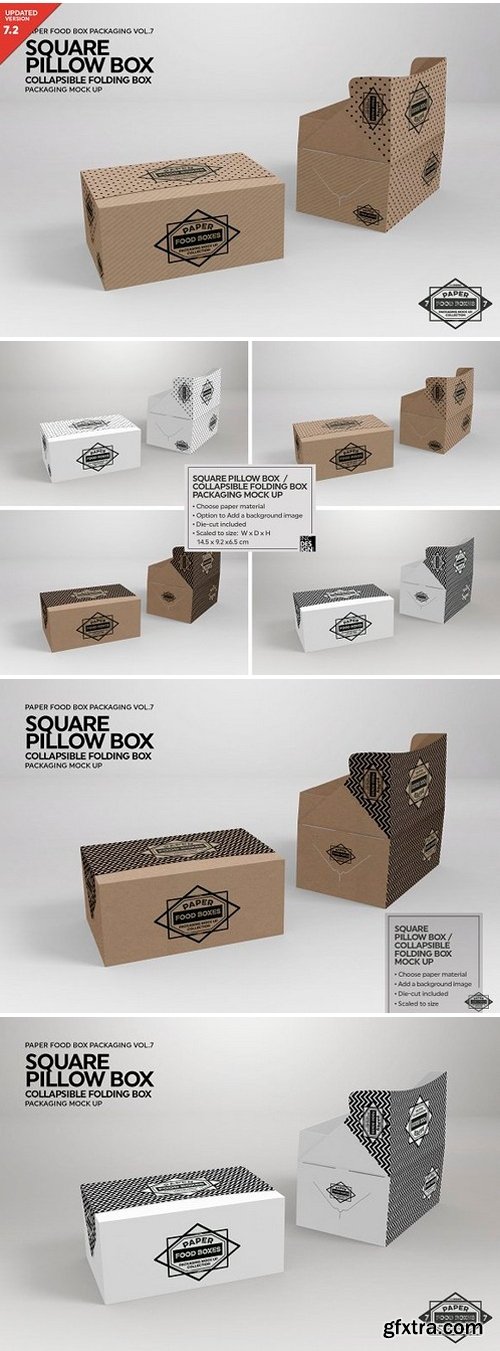 CM - Square Pillow Box Packaging Mockup 2487966