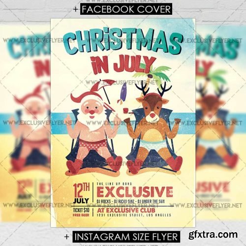 Christmas in July Celebration – Premium A5 Flyer Template