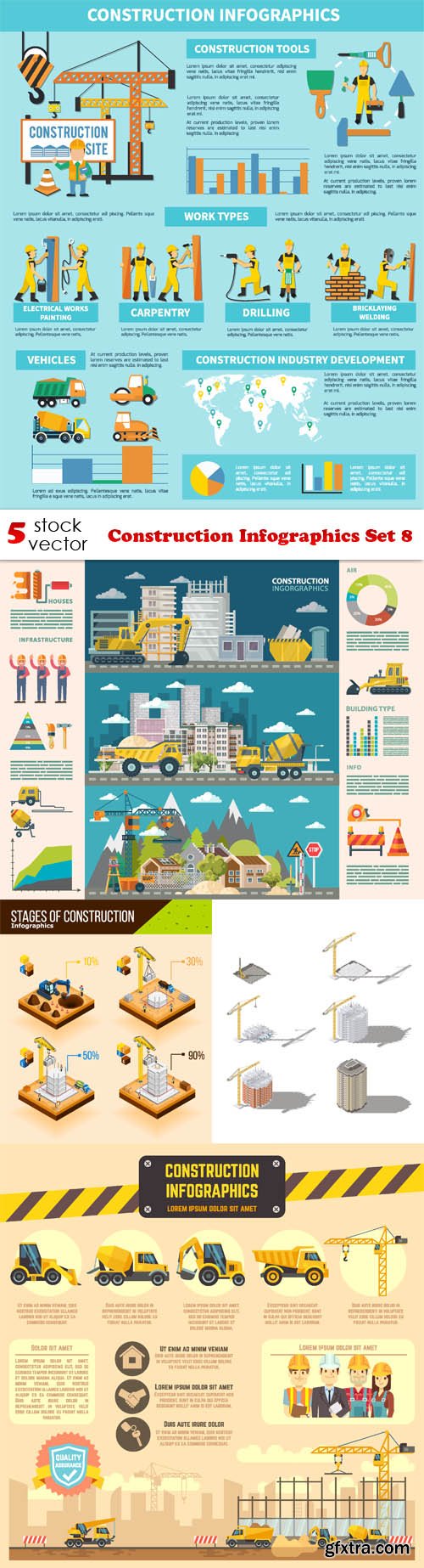 Vectors - Construction Infographics Set 8