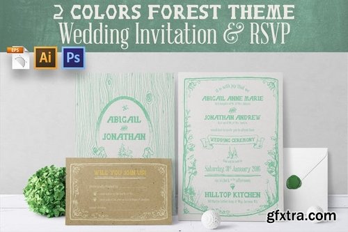 Forest Theme Wedding Invitation