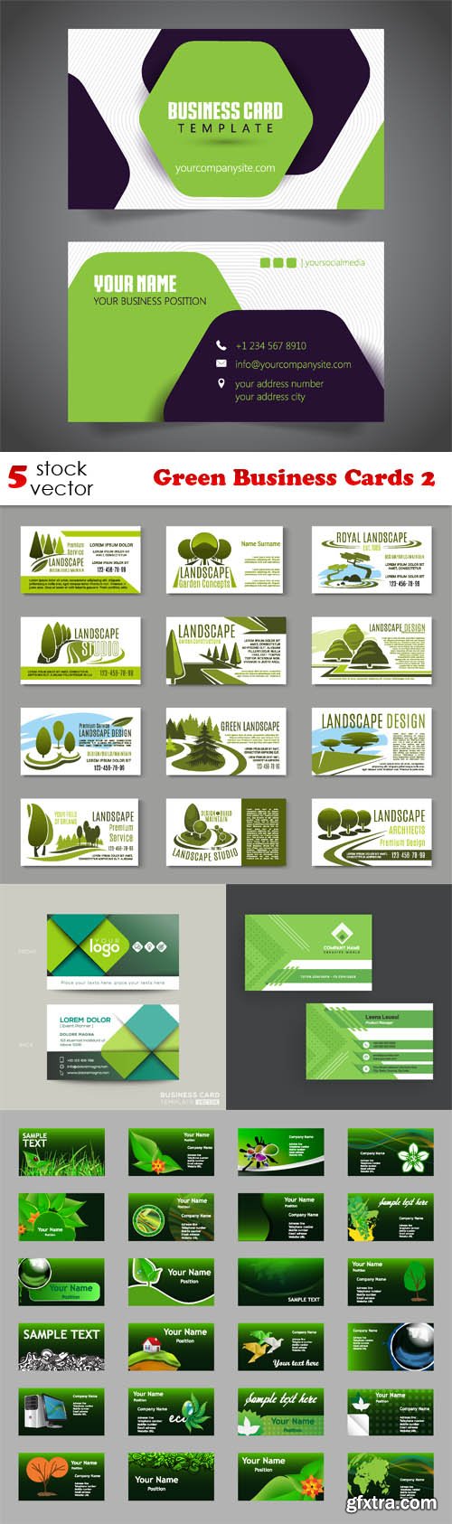 Vectors - Green Business Cards 2