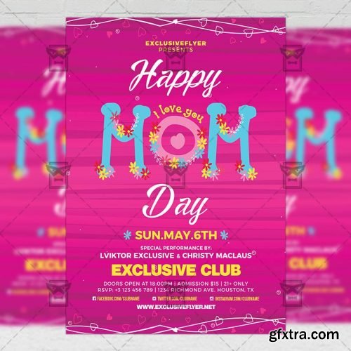 Happy Mom Day – Seasonal A5 Flyer Template