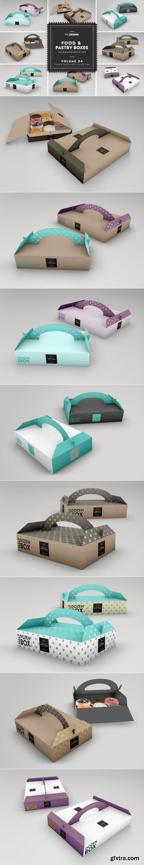 Food Pastry Boxes Vol.4: Packaging Mockups
