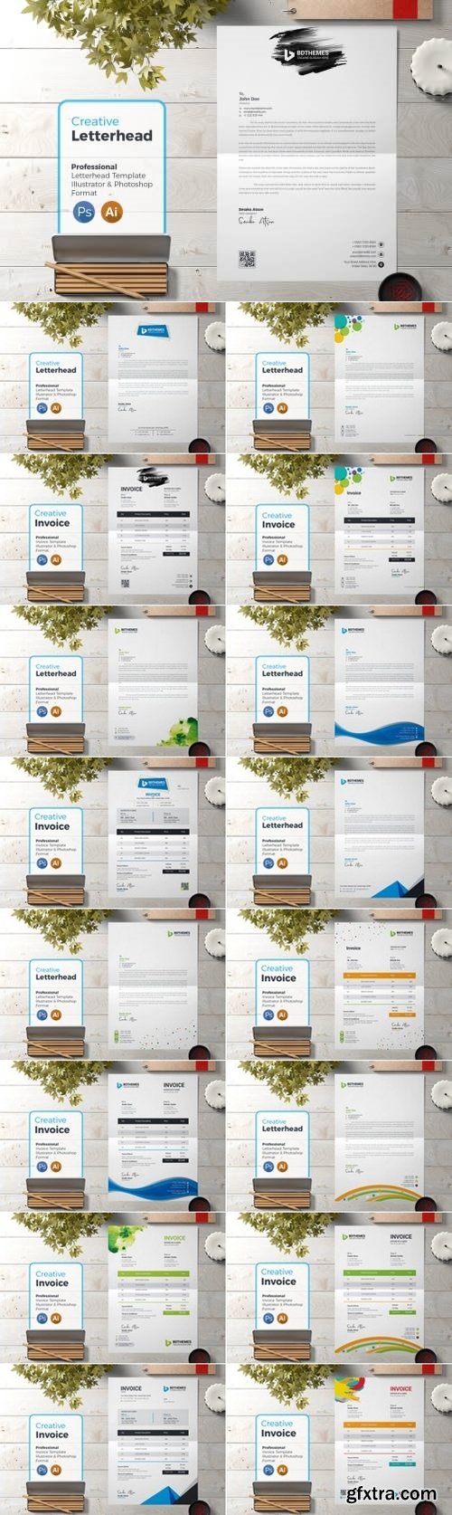 Business Letterhead and Invoice Template Bundle 2