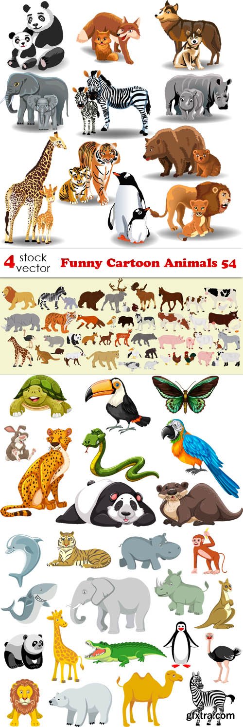 Vectors - Funny Cartoon Animals 54