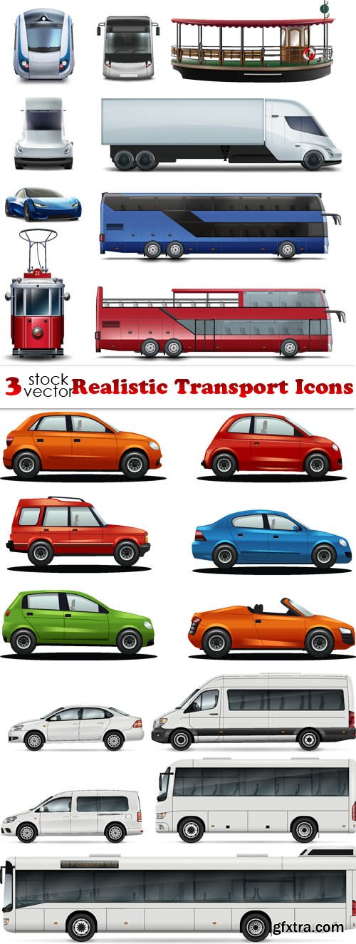 Vectors - Realistic Transport Icons