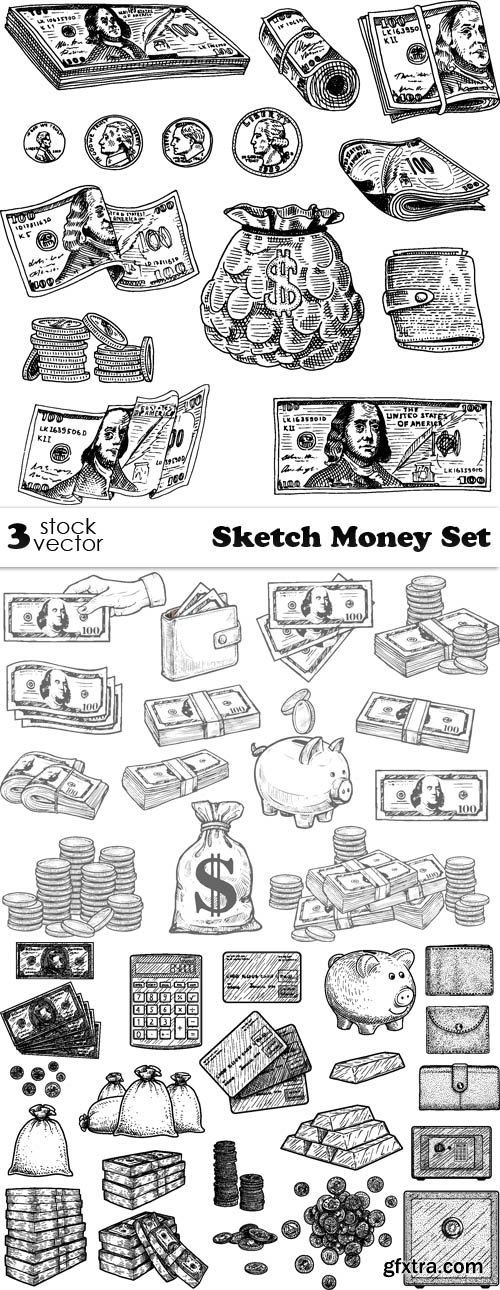 Vectors - Sketch Money Set