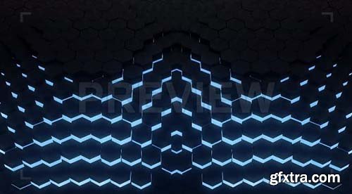 VJ loop hexagon glow digital background - Motion Graphics 84105