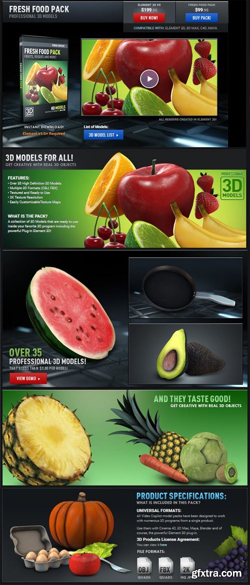 Fresh Food Pack - 3D models