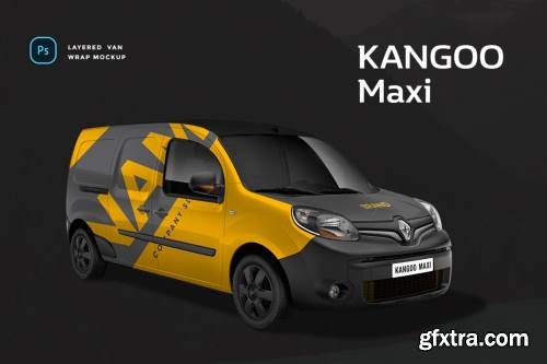 Renault Kangoo Maxi Van Wrap Mockup