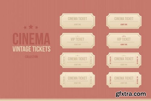 Vintage Cinema Tickets Set