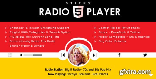 CodeCanyon - Sticky Radio Player v1.4.1 - Full Width Shoutcast and Icecast HTML5 Player - 16897465
