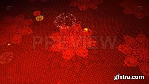 Red Flowers Kaleidoscope Celebration Background - Motion Graphics 88164