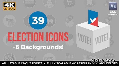 Videohive 39 Flat USA Election Icons 18394184