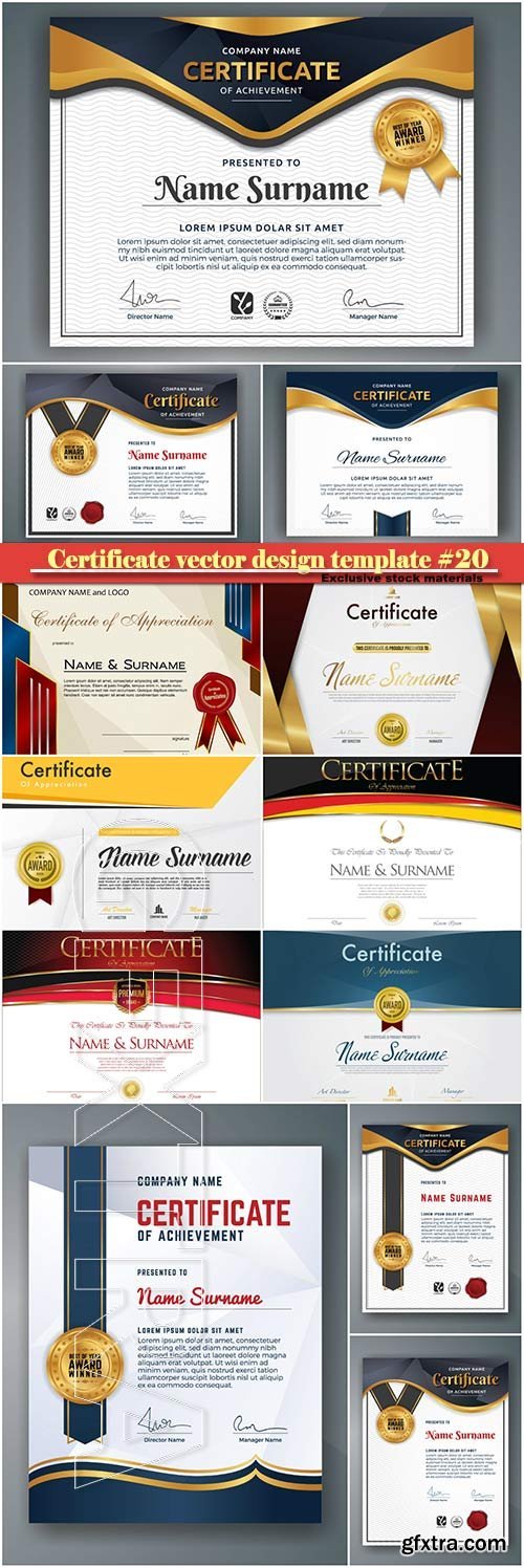 Certificate and vector diploma design template