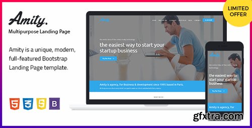 ThemeForest - Amity v1.0 - HTML5 Bootstrap Landing Page Templates - 21359179
