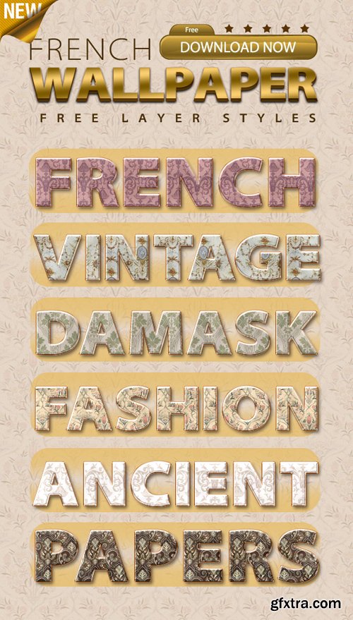 French Wallpaper Photoshop Styles