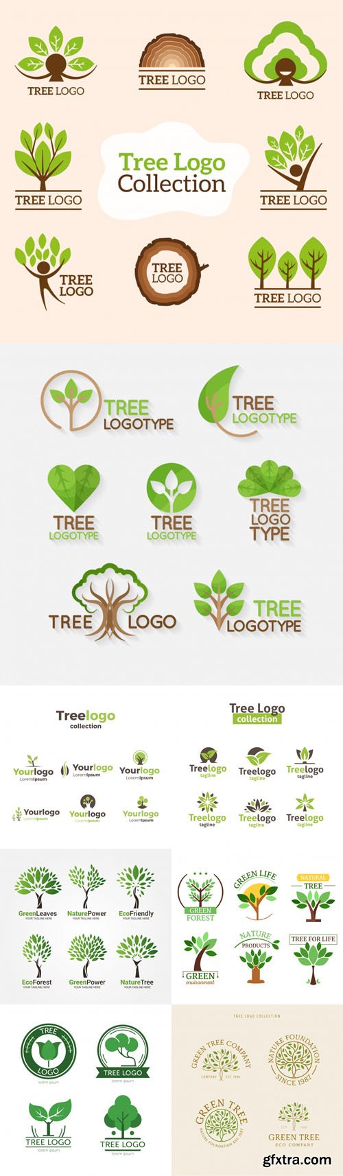 47 Tree Logos Collection in Vector