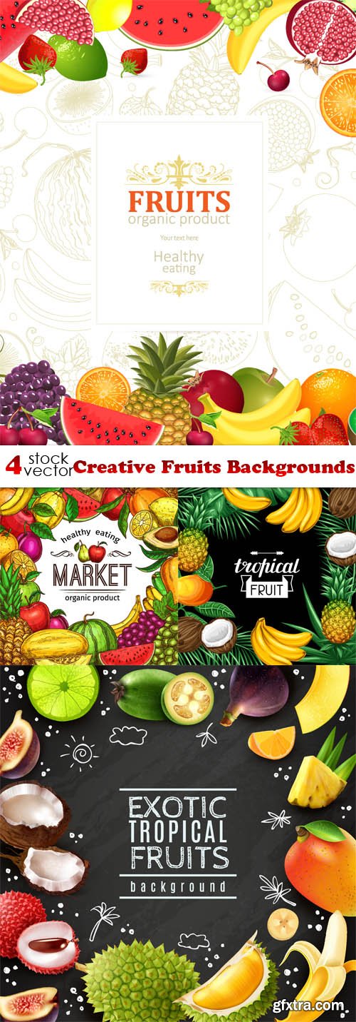 Vectors - Creative Fruits Backgrounds