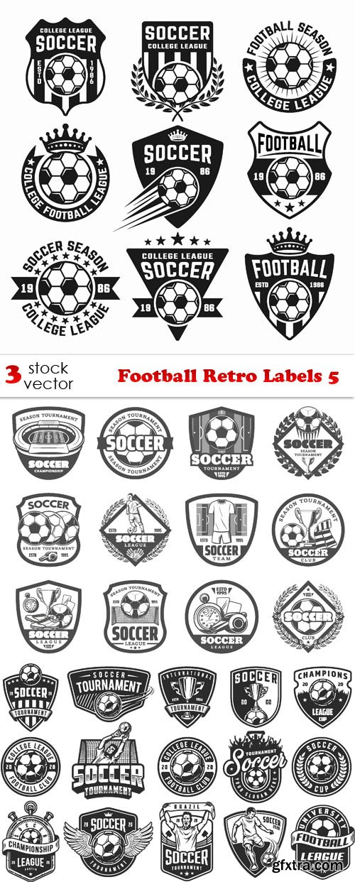 Vectors - Football Retro Labels 5