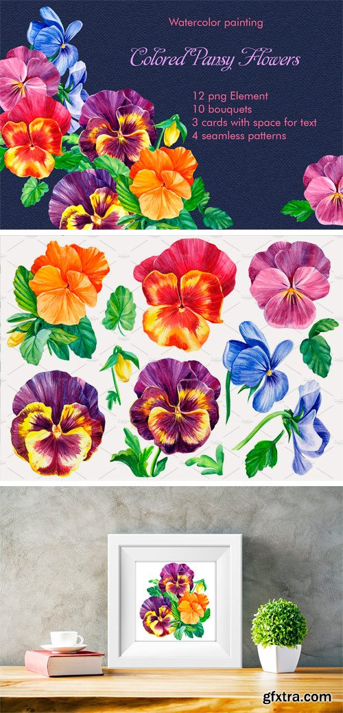 CM - Colored Pansies Flowers 2511868