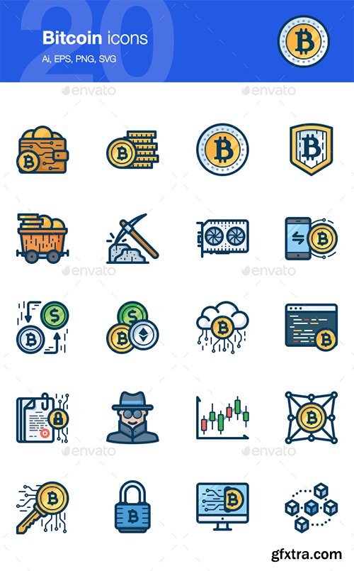 20 Bitcoin icons 21409758