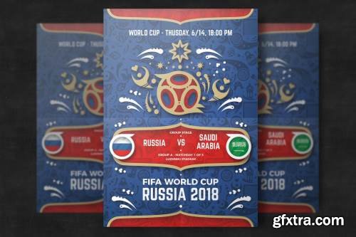 Football world cup flyer template