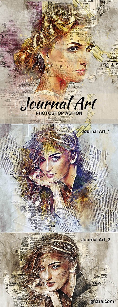 GR - Journal Art Photoshop Action 22062879