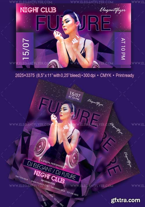 Future Party V3 2018 Free Flyer PSD Template