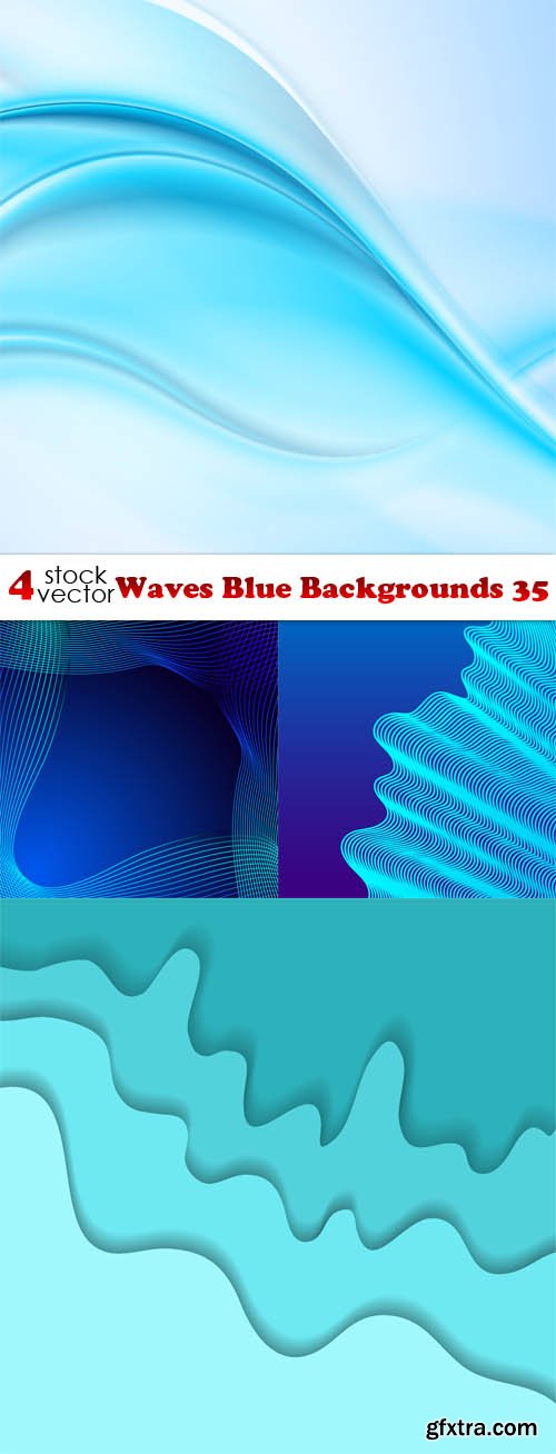 Vectors - Waves Blue Backgrounds 35