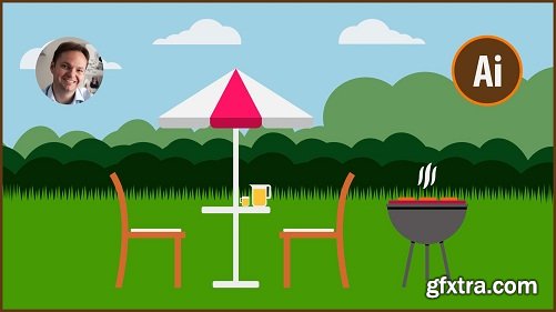 How To Create A Flat Design Garden and BBQ in Adobe Illustrator
