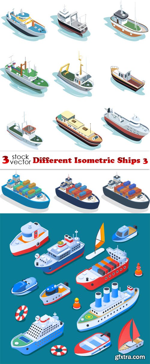 Vectors - Different Isometric Ships 3